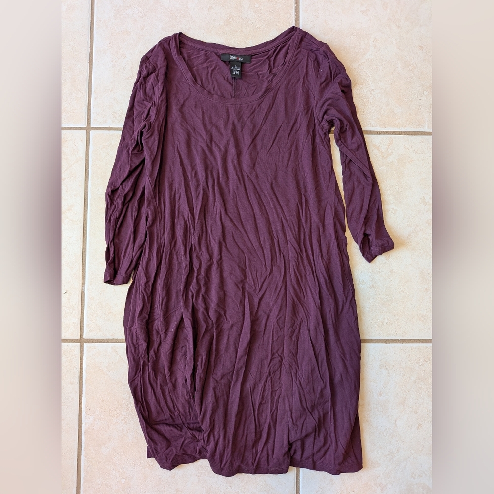 Purple Long Sleeve Dress